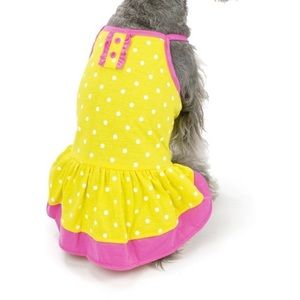 NWT Vibrant Life Yellow Polka Dot Dog Dress XXS